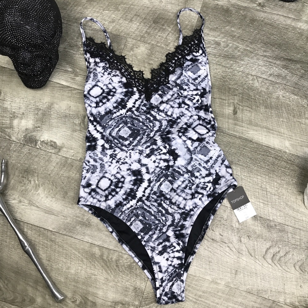 Top shop lace Sexy Tye Dye one piece swim